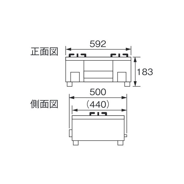 画像2: ノーリツ NLW2294ACDBAL 左高火力 ガスコンロ ２口 光沢ホーロートップ 無水両面焼グリル 標準サイズ59cmタイプ (2)