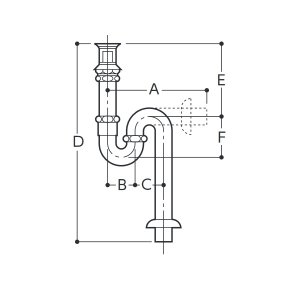 画像: 水栓金具 TOTO TLDP2205JA 洗面器用排水金具 32mm ワンプッシュ式専用壁排水金具 押しボタン付き(Pトラップ)