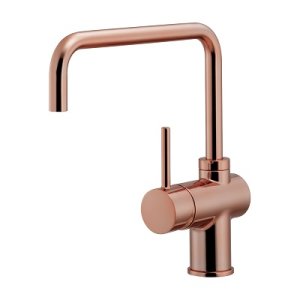 画像: 水栓金具 カクダイ 117-115-BR シングルレバー混合栓 ブレードホース カッパーブラウン