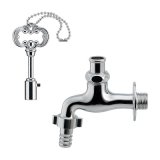 画像: 水栓金具 カクダイ 703-103-13 共用カップリング付き横水栓(かぎ式) 共用栓カギ付