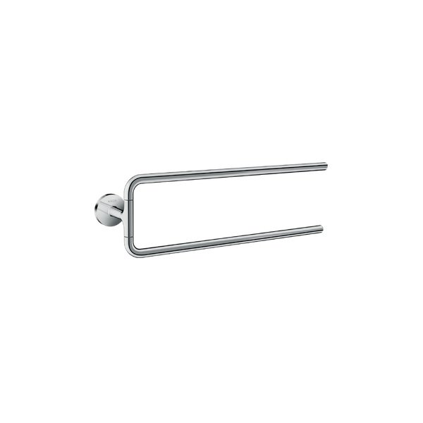 画像1: ハンスグローエ 42822000 アクサーユニバーサルサーキュラーアクセサリー タオルホルダー ダブルハンドル クロム ♪ (1)