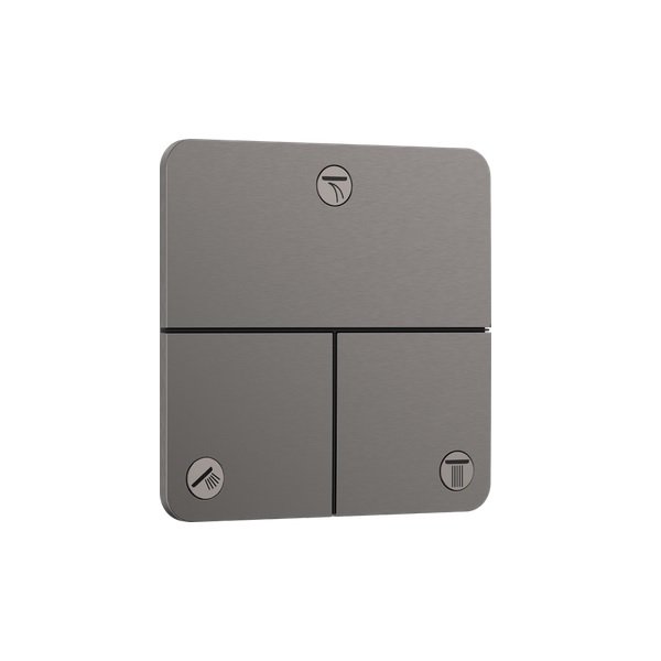 画像1: ハンスグローエ 15587340 ShowerSelect Comfort Q バルブ 埋込式 3アウトレット切替用 (化粧部) ブラッシュドブラッククロム ♪ (1)