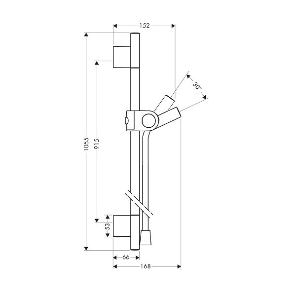 画像2: ハンスグローエ 27989000 アクサー ウォールバー900mm クロム ♪ (2)