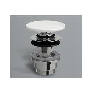 画像: セラトレーディング AU98192 ダイレクトプッシュ排水ヘッド部(イノ・ザ ニュークラシック・バル洗面器専用品) ホワイト ♪