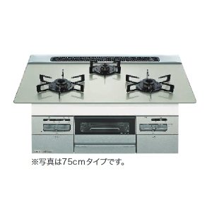 画像: ノーリツ [N3WV7RWAP2SIC 都市ガス] ビルトインコンロ Mikke ミッケ 75cmタイプ ムーンシルバーガラストップ メタリックシルバーフェイス [♪]