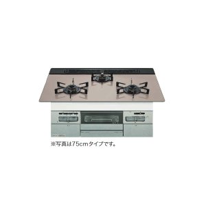 画像: ノーリツ [N3WV7RWAP3SIC 都市ガス] ビルトインコンロ Mikke ミッケ 75cmタイプ シルバーピンクガラストップ メタリックシルバーフェイス [♪]