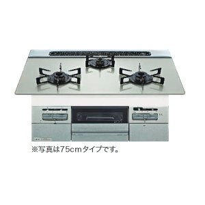 画像: ノーリツ [N3WV7RWTP2SI 都市ガス] ビルトインコンロ Fami ファミ 75cmタイプ ムーンシルバーガラストップ メタリックシルバーフェイス [♪]