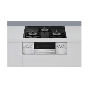 画像: リンナイ [RHS31W42J1RSTW 都市ガス] ビルトインコンロ 幅60cm Lisse(リッセ) 強火力(左・右) ナイトブラック ココットプレート付属 ♪