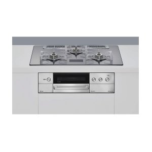 画像: リンナイ [RHS71W38M13VNSTW 都市ガス] ビルトインコンロ 幅75cm DELICIA(デリシア) 強火力(左・右) プラチナミラーD ザ・ココットラウンド付属 ♪