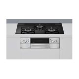 画像: リンナイ [RHS71W42J1RSTW 都市ガス] ビルトインコンロ 幅75cm Lisse(リッセ) 強火力(左・右) ナイトブラック ココットプレート付属 ♪