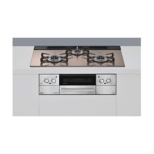 画像: リンナイ [RHS71W42J2RSTW 都市ガス] ビルトインコンロ 幅75cm Lisse(リッセ) 強火力(左・右) スモーキーピンク ココットプレート付属 ♪