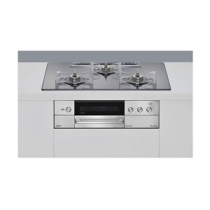 画像: リンナイ [RHS72W38M13RCSTW プロパン] ビルトインコンロ 幅75cm DELICIA(デリシア) 強火力(左・右) プラチナミラーD ザ・ココット付属 ♪