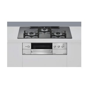 画像: リンナイ [RHS72W38M15RNSTW 都市ガス] ビルトインコンロ 幅75cm DELICIA(デリシア) 強火力(左・右) ツイードシルバー ザ・ココットラウンド付属 ♪