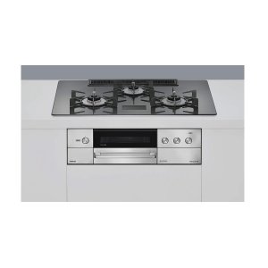 画像: リンナイ [RHS72W38M15VNSTW プロパン] ビルトインコンロ 幅75cm DELICIA(デリシア) 強火力(左・右) ツイードシルバー ザ・ココットラウンド付属 ♪