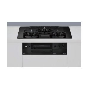 画像: リンナイ [RHS72W38M17VCBW 都市ガス] ビルトインコンロ 幅75cm DELICIA(デリシア) 強火力(左・右) クリスタルブラック ザ・ココット付属 ♪
