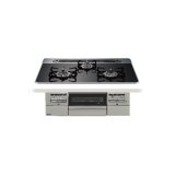 画像: パロマ [PD-743WS-75CK 都市ガス] ビルトインコンロ BRilliO 75cm 3口 水なし両面焼グリル クリアパールブラック (ラ・クックグラン同梱)
