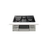 画像: パロマ [PD-743WS-60CK 都市ガス] ビルトインコンロ BRilliO 60cm 3口 水なし両面焼グリル クリアパールブラック (ラ・クックグラン同梱)