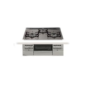 画像: パロマ [PD-743WS-60CD プロパン] ビルトインコンロ BRilliO 60cm 3口 水なし両面焼グリル クリアパールダークグレー (ラ・クックグラン同梱)