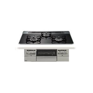 画像: パロマ [PD-743WS-75CK プロパン] ビルトインコンロ BRilliO 75cm 3口 水なし両面焼グリル クリアパールブラック (ラ・クックグラン同梱)