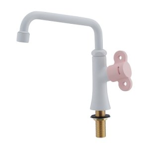 画像: カクダイ 700-740-P 水栓金具 泡沫立形自在水栓 90°開閉ハンドル フロストピーチ