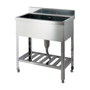 画像: カクダイ 457-102-90 水栓金具 ステンレスシンク 1槽式 奥行600 幅900 受注生産品[§♪]