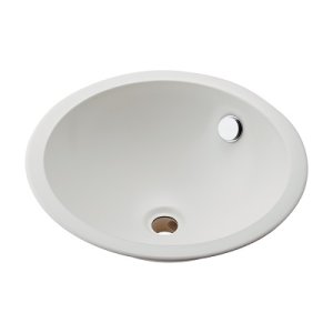 画像: カクダイ 493-341-MW 洗面所 ホーロー洗面器 鉄穴 KANNA オーバーカウンター マットホワイト [♪」