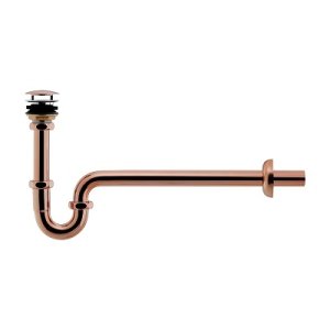 画像: カクダイ 432-550-25BR 水栓金具 丸鉢つきPトラップ 化粧キャップ付 カッパーブラウン