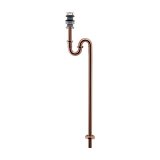 画像: カクダイ 433-450-25BR 水栓金具 丸鉢つきSトラップ 化粧キャップ付 カッパーブラウン