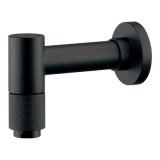 画像: カクダイ 702-080A-MD 水栓金具 横水栓 鎚 90°ハンドル開閉 マットブラック