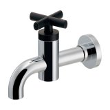 画像: カクダイ 702-210-CD 水栓金具 横水栓 JUBE 90°ハンドル開閉