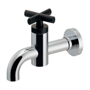 画像: カクダイ 702-210-CD 水栓金具 横水栓 JUBE 90°ハンドル開閉