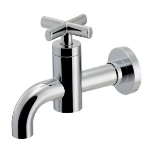 画像: カクダイ 702-210-CH 水栓金具 横水栓 JUBE 90°ハンドル開閉