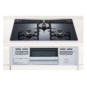 画像: ノーリツ/ハーマン ビルトインコンロ 600ｍｍタイプ Glass Top シンプルタイプ 無水片面焼き [DG32V3VP1SV プロパン]