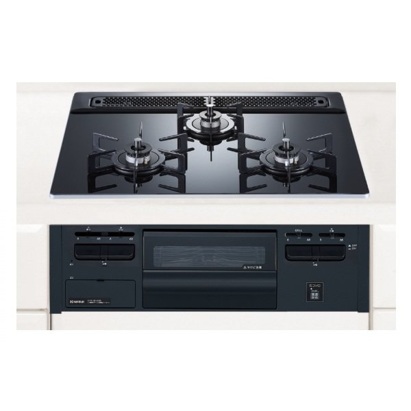 画像1: ノーリツ/ハーマン ビルトインコンロ 600ｍｍタイプ Glass Top シンプルタイプ 無水片面焼き [DG32V3VP1 プロパン] (1)