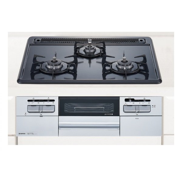 画像1: ノーリツ/ハーマン ビルトインコンロ 600ｍｍタイプ Metal Top ホーロートップ 無水片面・両面焼き [DW32T5WTQ1SV 都市ガス] (1)