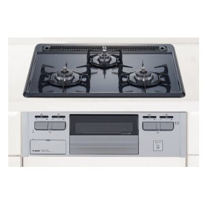 画像: ノーリツ/ハーマン ビルトインコンロ 600ｍｍタイプ Metal Top ホーロートップ 無水片面・両面焼き 温度調節なしタイプ 単独設置タイプ [DG32T1VQ1SV 都市ガス]