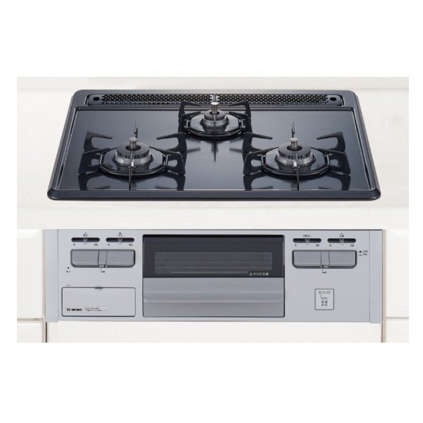 画像1: ノーリツ/ハーマン ビルトインコンロ 600ｍｍタイプ Metal Top ホーロートップ 無水片面・両面焼き 温度調節なしタイプ 単独設置タイプ [DG32T1VQ1SV プロパン] (1)