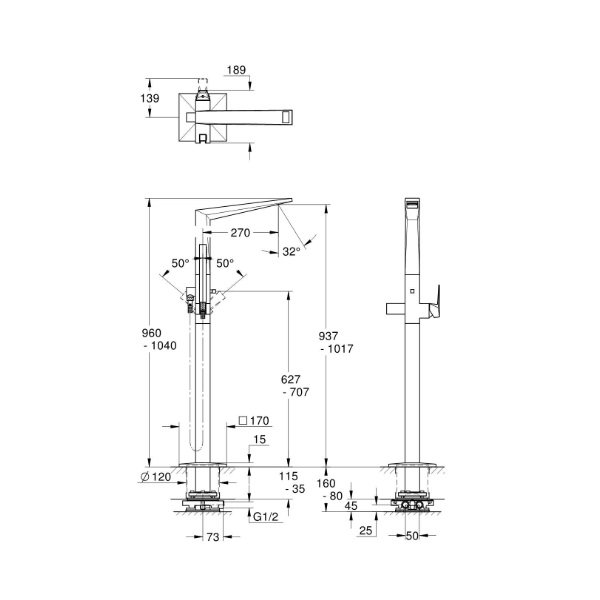 画像2: グローエ 2434800J 浴室用水栓 アリュールブリリアント シングル レバーバス シャワー混合栓 ※受注生産品 § (2)