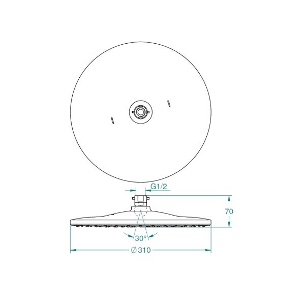 画像2: グローエ 2656100J シャワー＆シャワーシステム レインシャワーモノ310 オーバーヘッド シャワー 310mm (2)