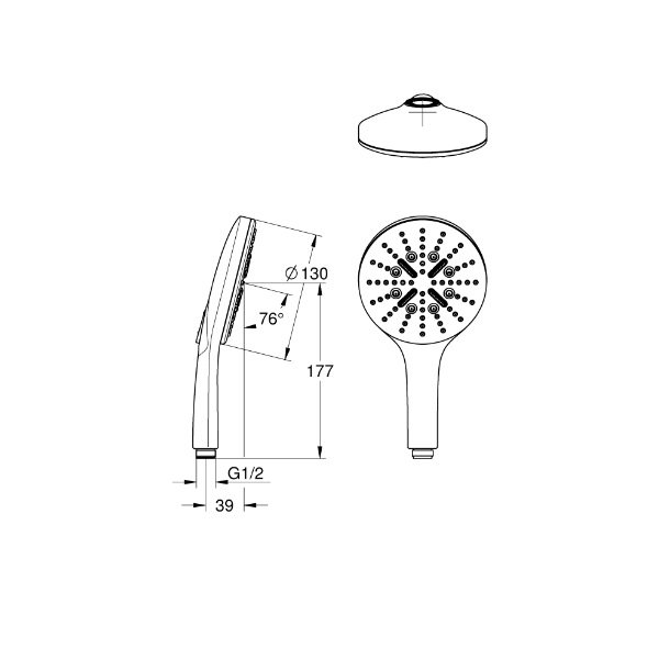 画像2: グローエ 26574DL0J シャワー＆シャワーシステム スマートアクティブハンドシャワー 130ラウンド (ブラッシュドウォームサンセット) ※受注生産品 § (2)