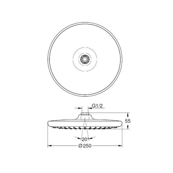 画像2: グローエ 2666200J シャワー＆シャワーシステム テンペスタオーバーヘッドシャワー 250mm (2)