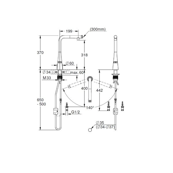 画像2: グローエ 31593DCJ キッチン用水栓 ゼドラスマートコントロール キッチン混合栓(スーパースチール) ※受注生産品 § (2)