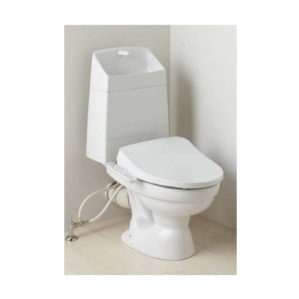 画像1: ジャニス工業 便器 + タンク + 温水洗浄便座 [SC0812-PGA + SV2002-1EH + JCS-630ENN□ BW1] ピュアホワイト BMシリーズ 壁排水 手洗付 防露なし ♪ (1)