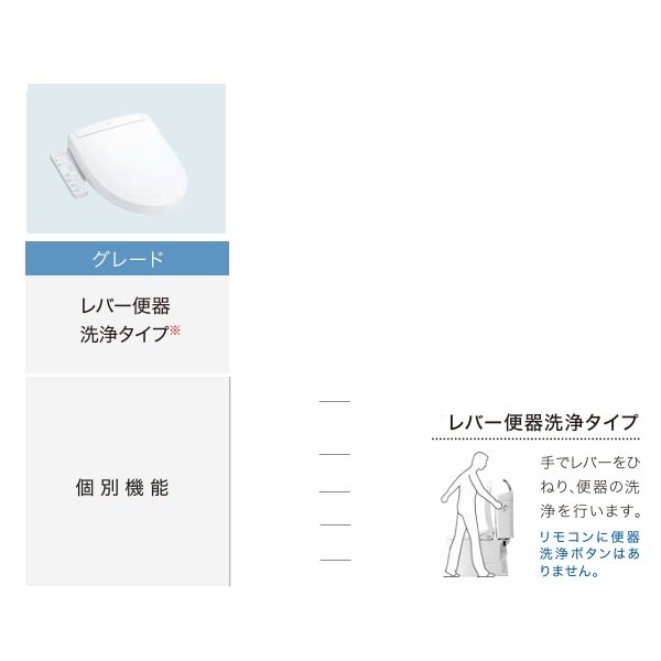 画像3: TOTO [TCF6624 ホワイト] 温水洗浄便座 ウォシュレットSS SS1 レバー便器洗浄タイプ (3)