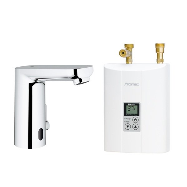 画像1: イトミック ITG-E125ESCE 小型電気温水器 水栓セット 瞬間式シリーズ EIX-125C0 2.5kW 100V25A ＋ グローエ 自動混合水栓 ESCE 受注生産 § (1)
