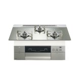 画像: ノーリツ [N3S23PWASKSTESC 都市ガス] ビルトインコンロ PROGRE 75cm 3口 レンジフード連動 プラチナシルバーガラストップ (N3S15PWASKSTESCの後継品) ♪