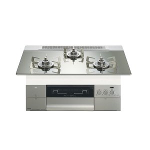 画像: ノーリツ [N3S23PWASKSTESC 都市ガス] ビルトインコンロ PROGRE 75cm 3口 レンジフード連動 プラチナシルバーガラストップ (N3S15PWASKSTESCの後継品) ♪