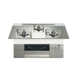 画像: ノーリツ [N3S24PWASKSTESC 都市ガス] ビルトインコンロ PROGRE 75cm 3口 レンジフード連動 プラチナシルバーガラストップ (N3S18PWASKSTESCの後継品) ♪