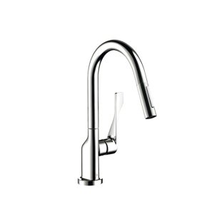 画像: セラトレーディング HG39835F アクサーチッテリオ キッチン用湯水混合栓(スパウト引出しタイプ) クロム ♪