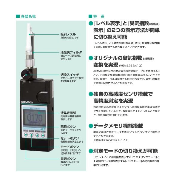 画像2: 新コスモス XP-329IIIR ポータブル型ニオイセンサ (2)